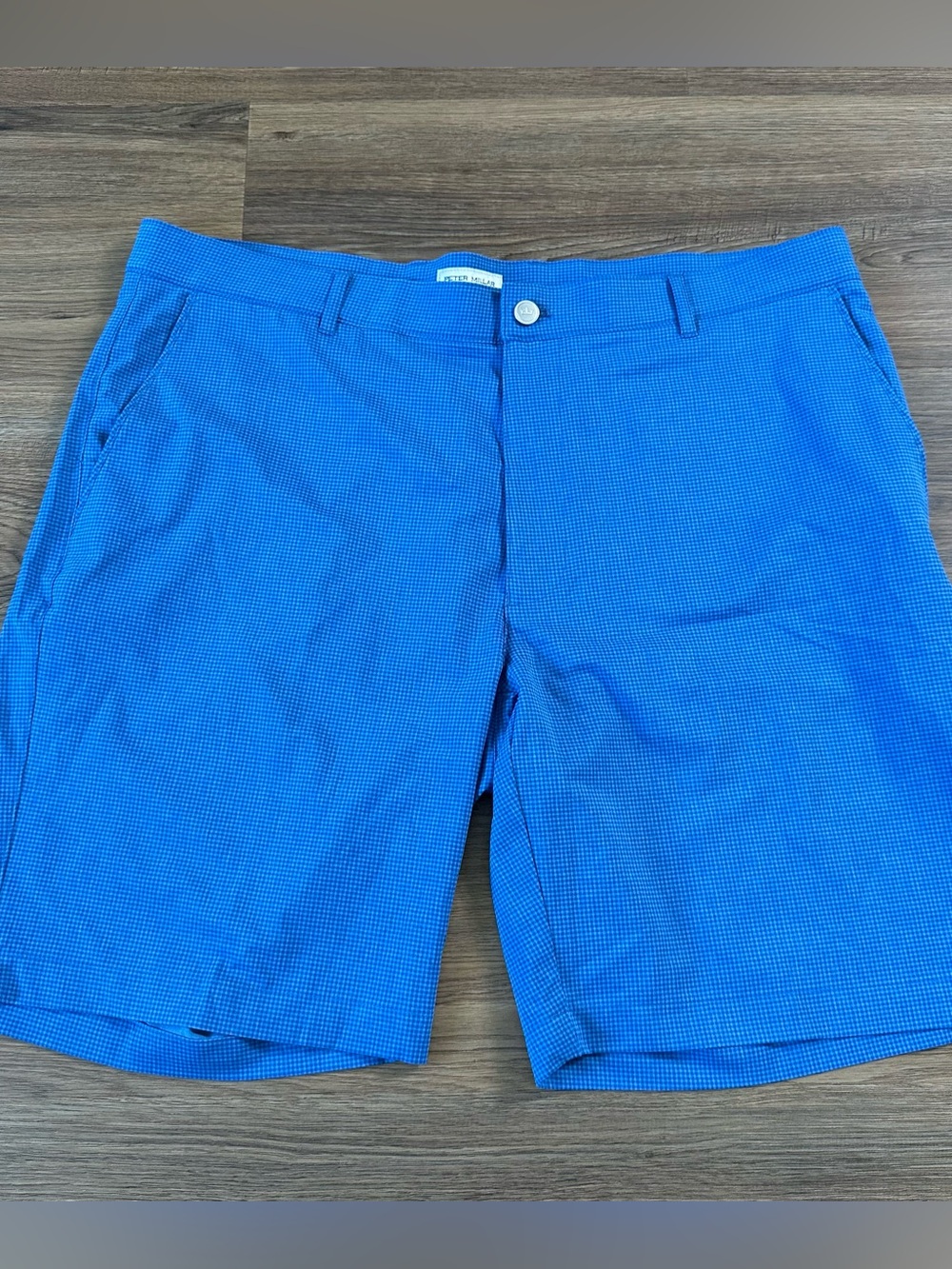 Peter Millar Shackleford Performance Hybrid Shorts 38x9 Classic Fit Blue Check